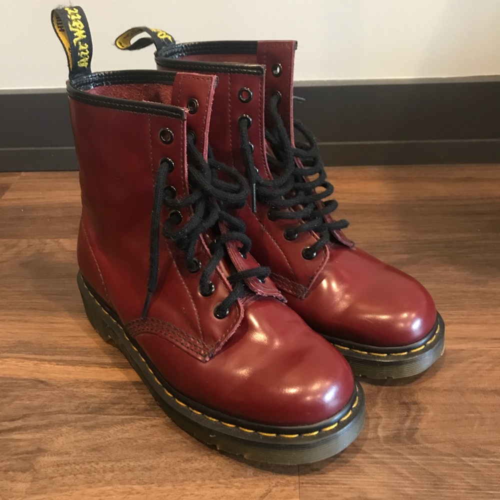 Burgundy Doc Marten boots (like new)